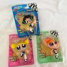 Vintage 1999 Power Puff Girls Keychain Set Of 3