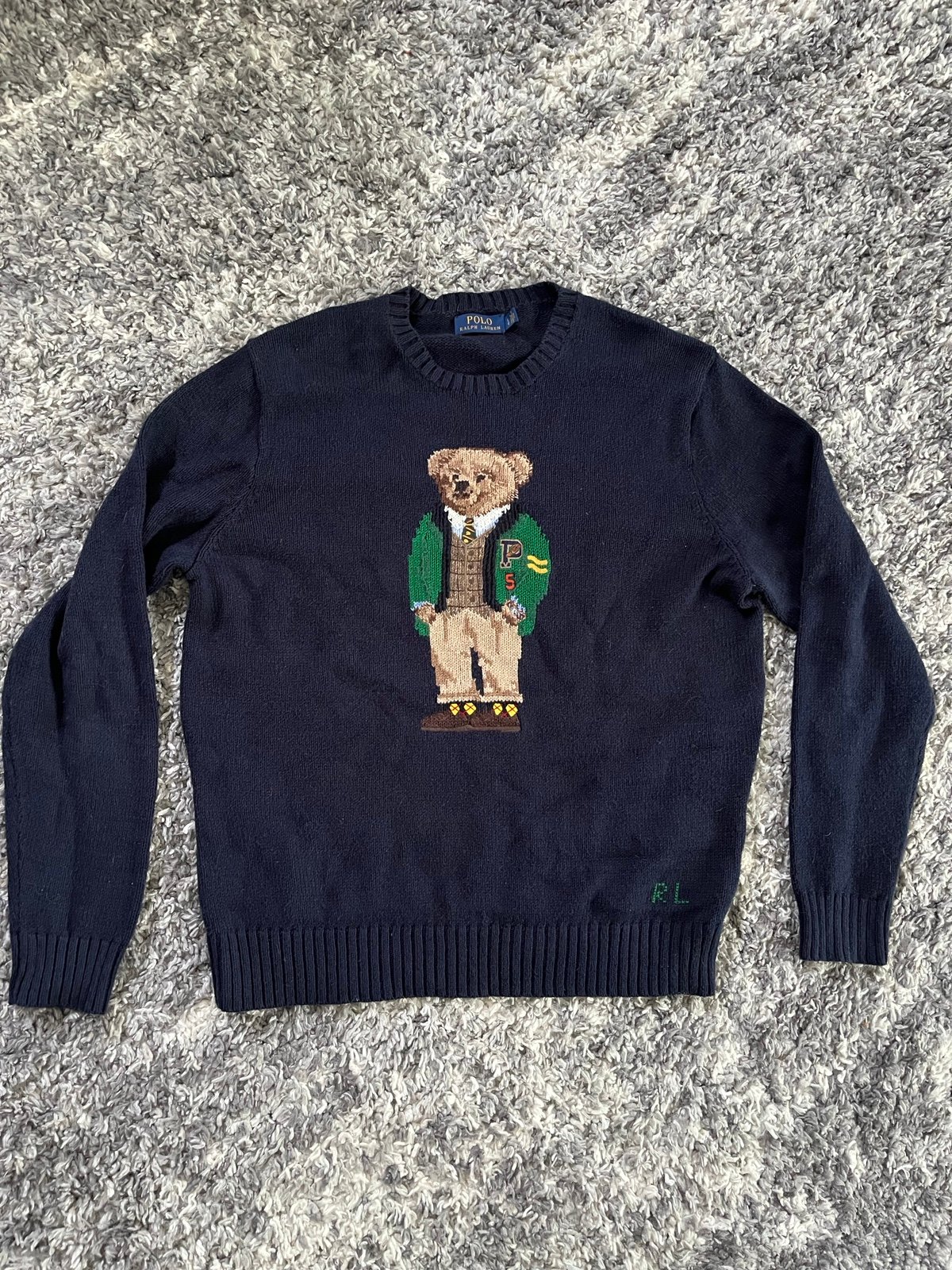 Polo Ralph Lauren Men’s Polo Bear Navy Blue Sweater Size Large