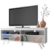 TV Stand for TVs up to 65 with Wire Management and Storage Shelves (White)