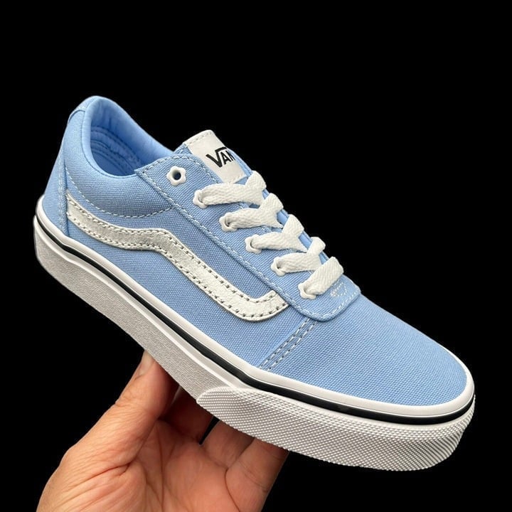 Vans Ward Little Girls Canva Skateboard Sneaker Size 12 Low Top Lace Up Shoes