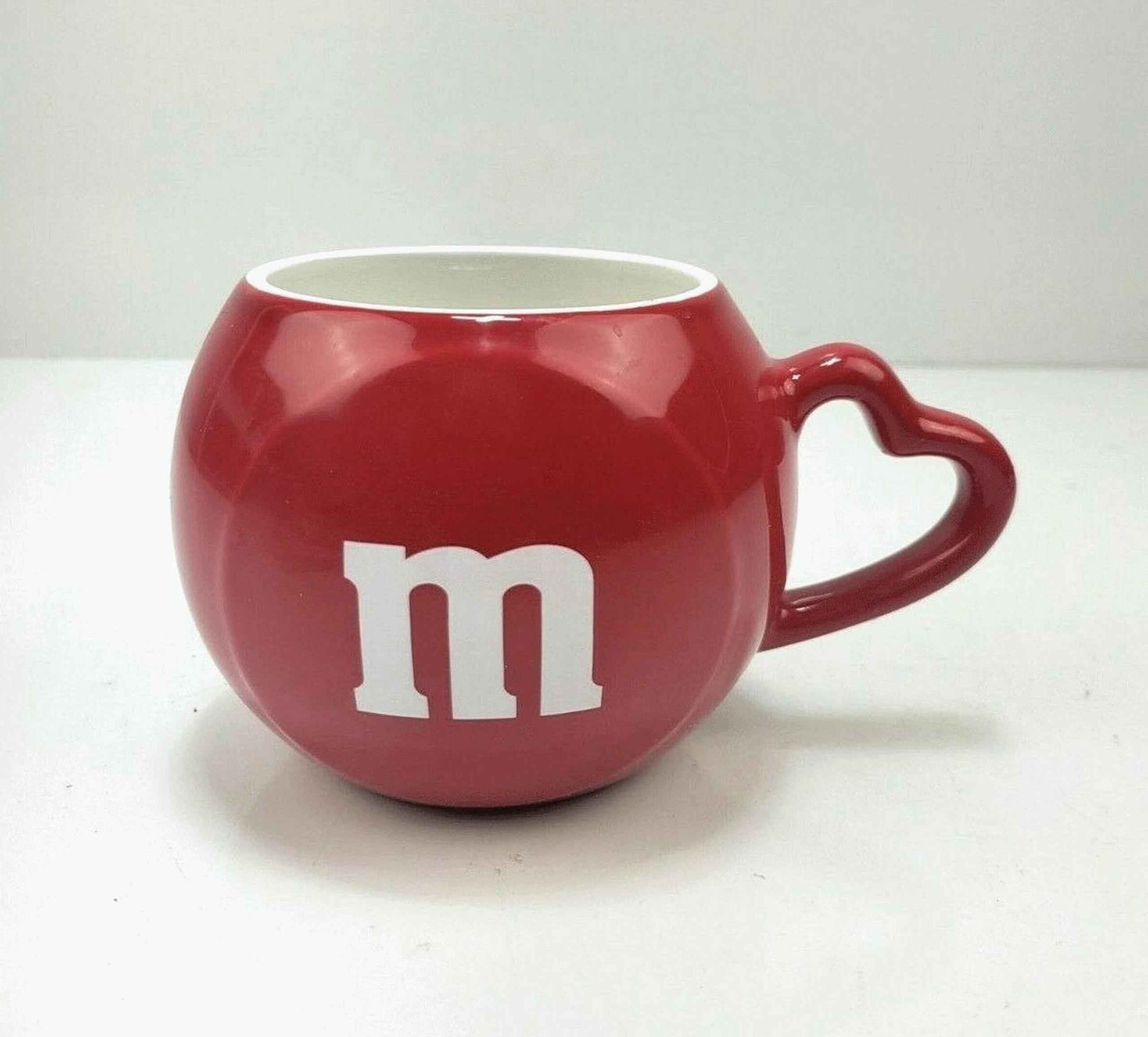 M&M Coffee Mug Red Heart Handle Valentines Day Teleflora Gift Ceramic 2005