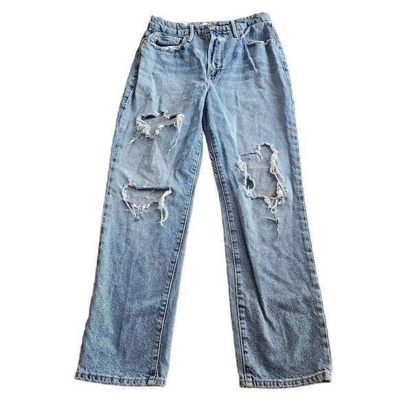 Good american womens Sz 6/28 high rise Straight Leg Distressed jeans