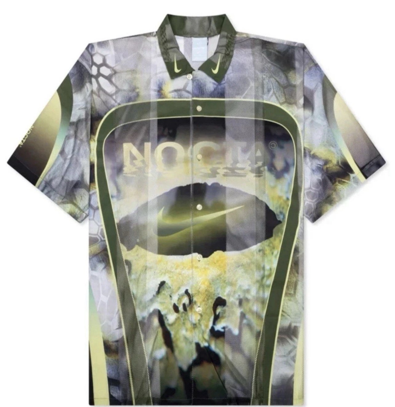 Nike Men’s NOCTA Opal Button-Down Short-Sleeve Top Green FV1939-378 NEW Size S