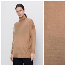 NWT. Zara Tan Wool and Tencel™ Sweater. Size M.