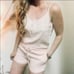 NEW ANTHROPOLOGIE Cloth & Stone Cream Pink Deep V Back Tank Shorts Romper Large