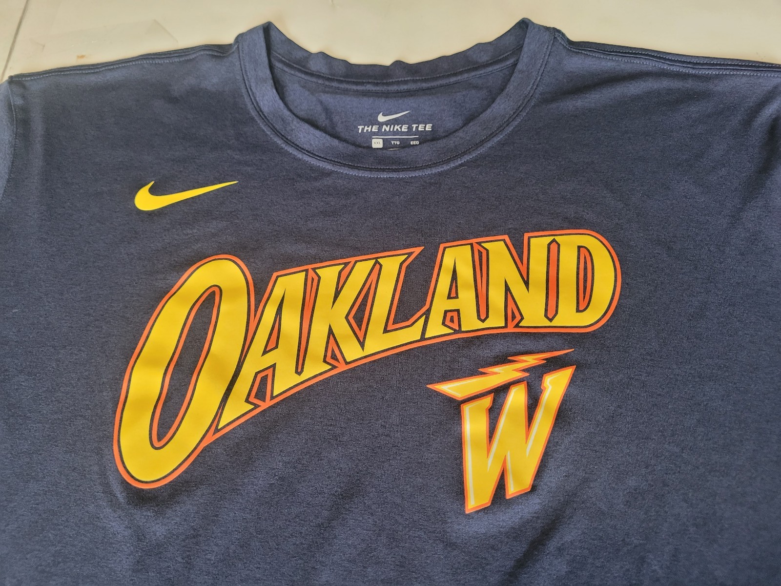 Nike Dri Fit Golden State Warriors Oakland City Edition Shirt Men 2XL XXL Retro