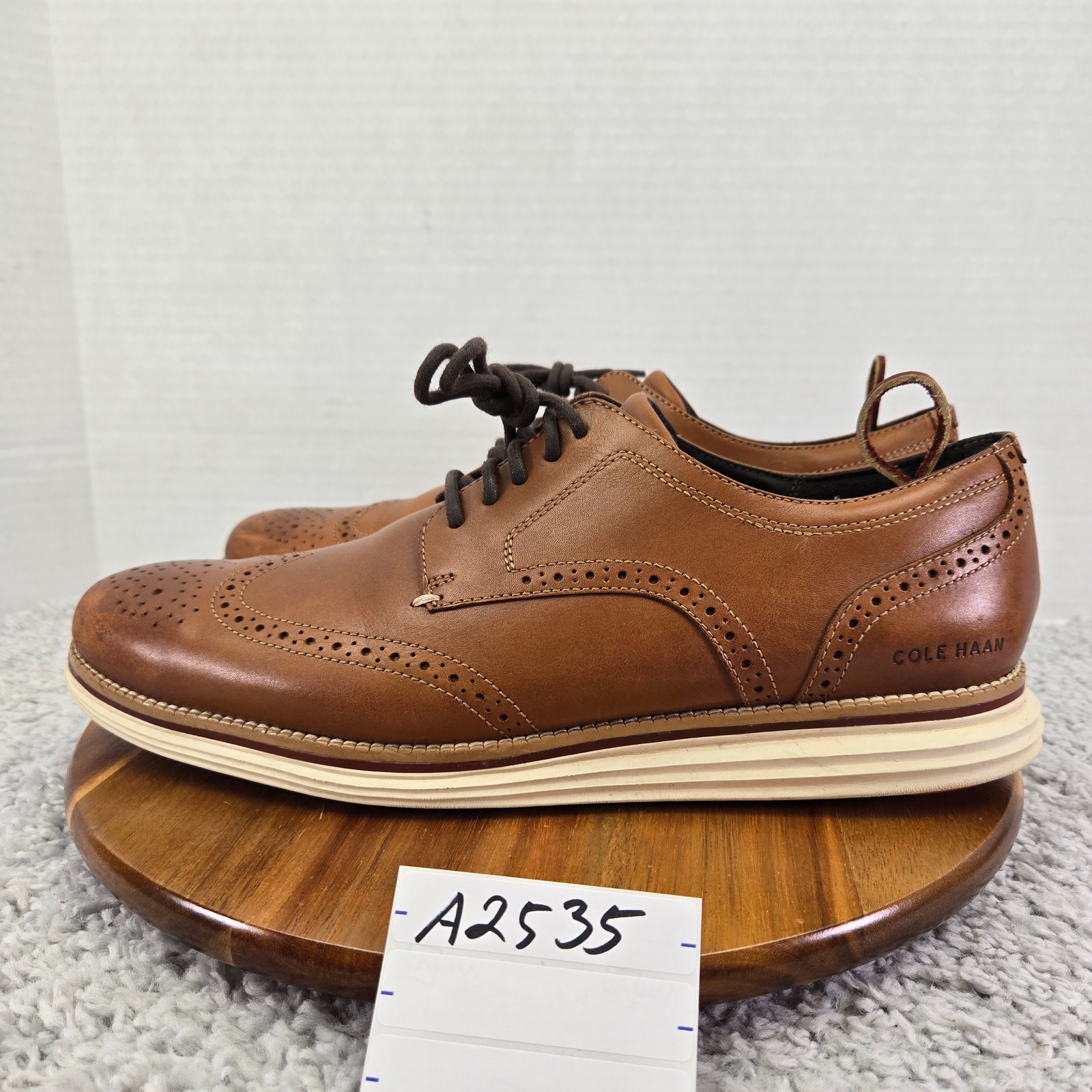 Cole Haan OriginalGrand British Tan Leather Wingtip Brogue Daily Oxford Men 13 M