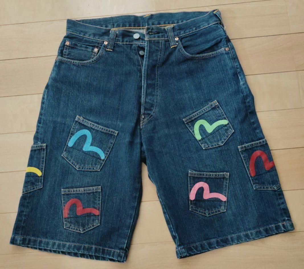 【Immediate Purchase OK】Evisu Many Pocket Denim Shorts