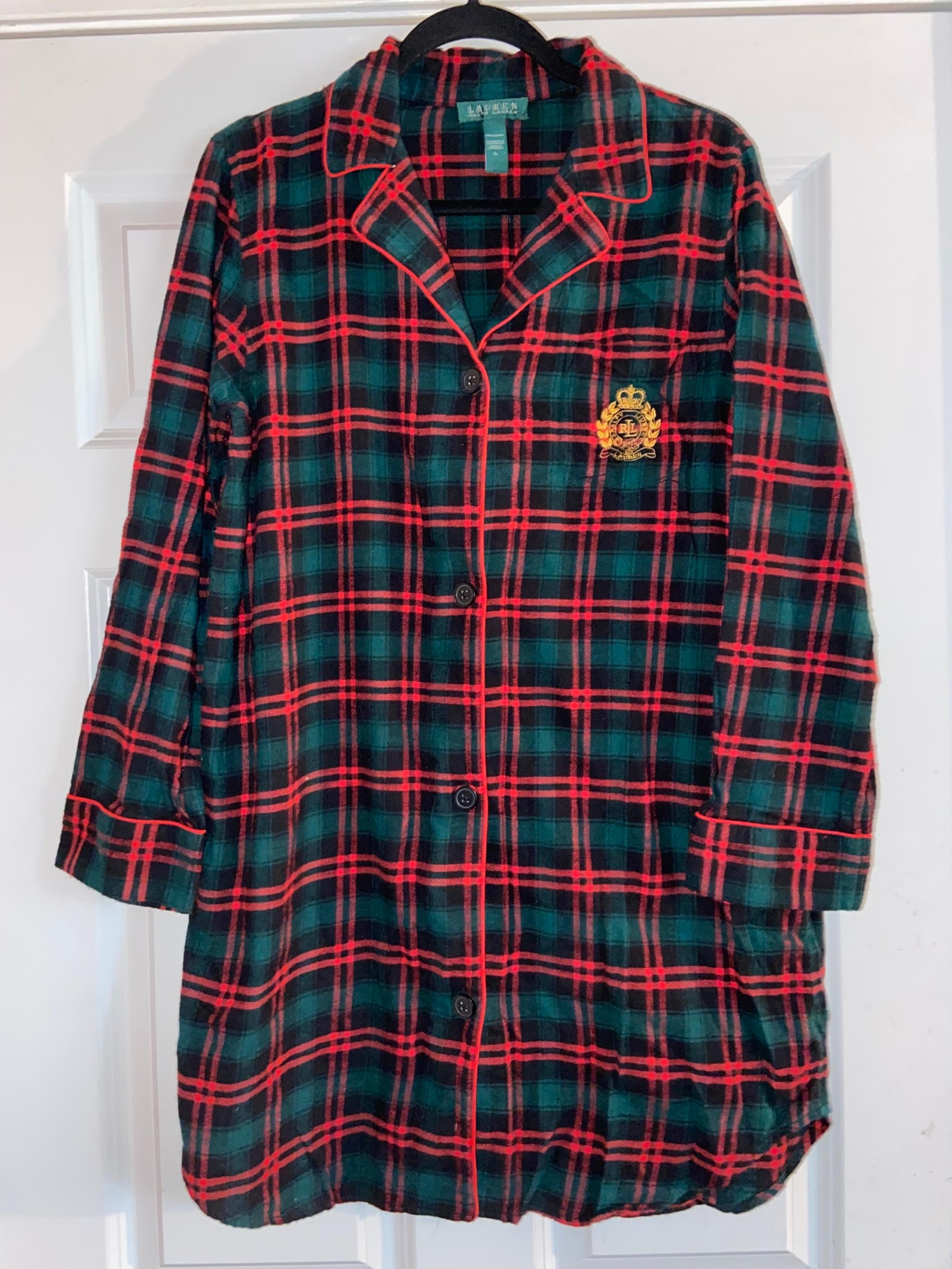 Lauren Ralph Lauren Women’s Large Green and Red Plaid Nightgown