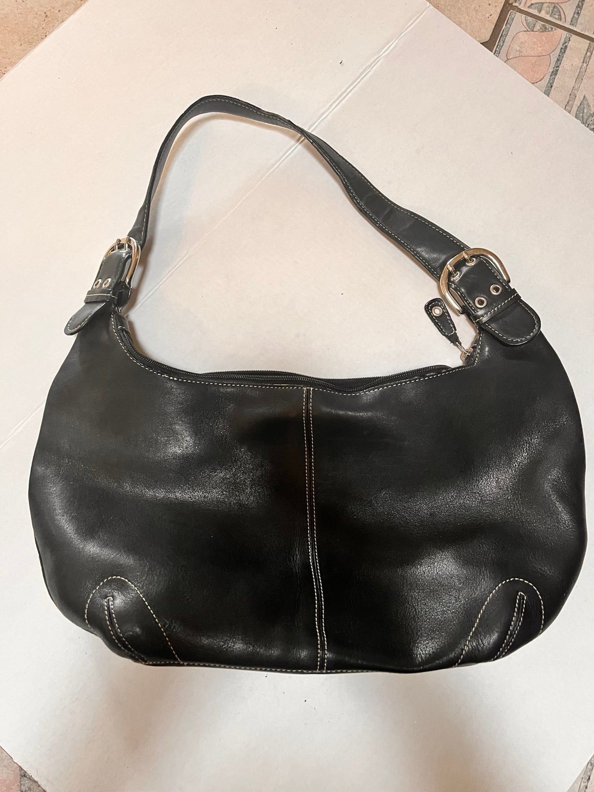Tignanello Leather Hobo Shoulder Bag