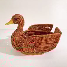 Vintage wicker duck basket
