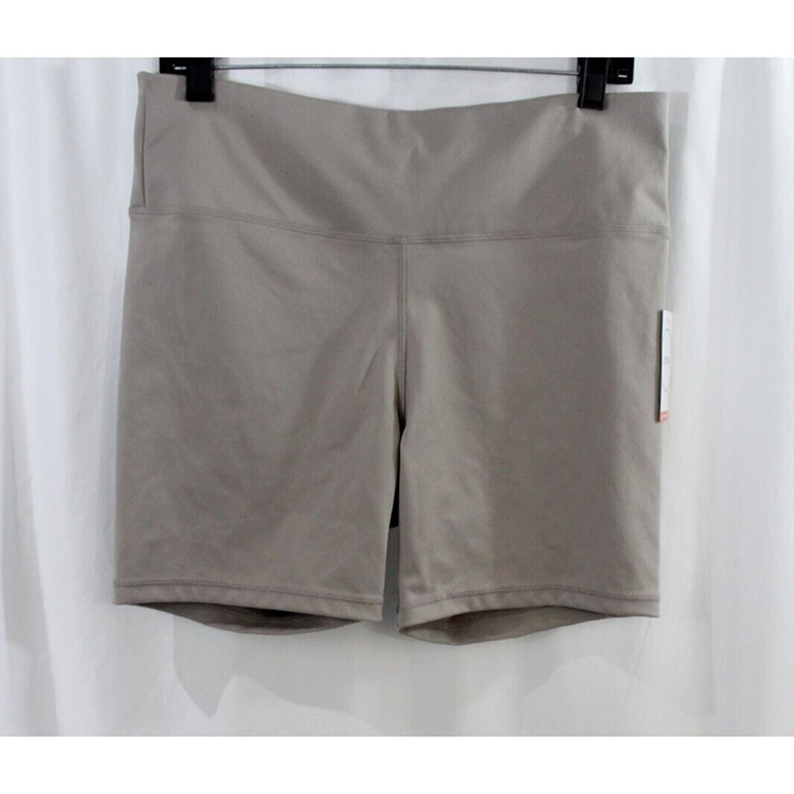 Jockey Womens Beige Moisture Wicking High Rise Athletic Bike Shorts L NWT