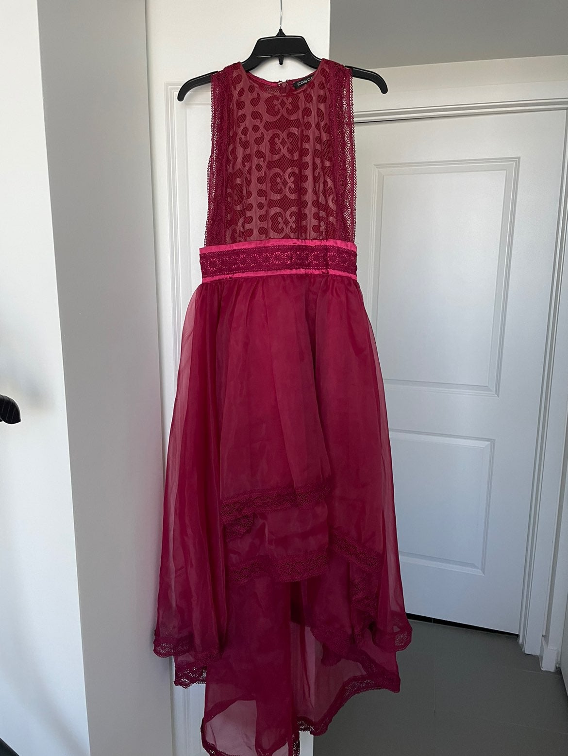 BEAUTIFUL raspberry/wine high-low dress