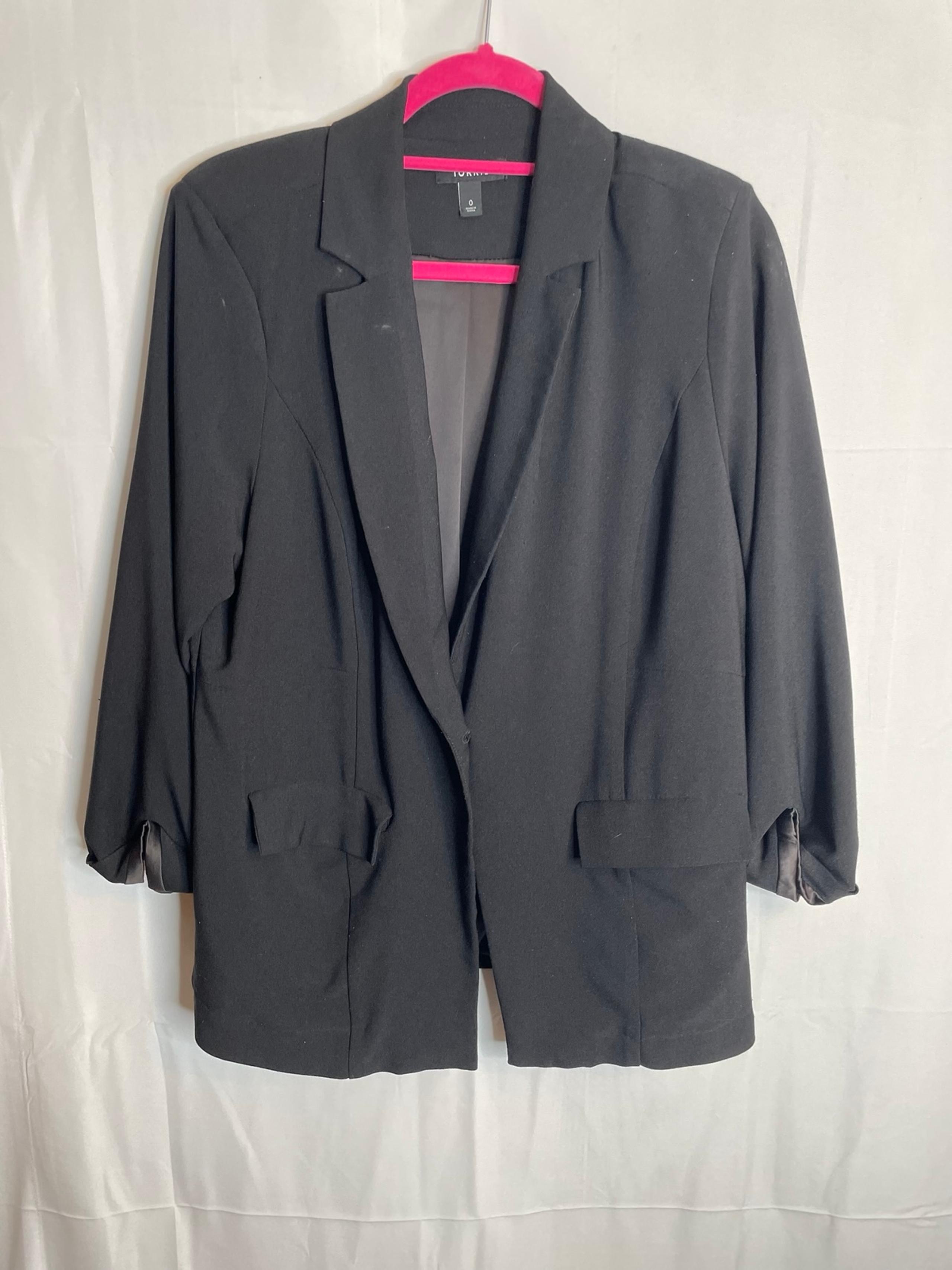 Torrid Women’s Size 0/large Blazer Jacket Black Casual Career 5888