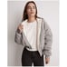 Madewell MWL Reversible Puffer Hoodie Jacket Cropped Grey Size XS NWT