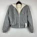 Madewell MWL Reversible Puffer Hoodie Jacket Cropped Grey Size XS NWT