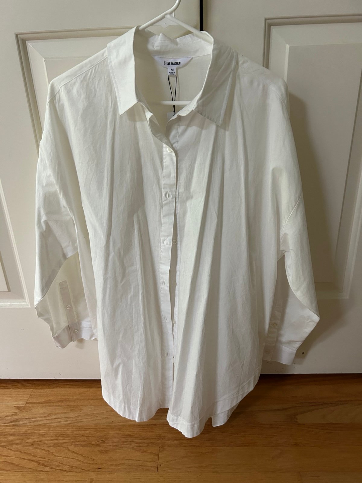 Steve Madden White Oversized Buttondown Shirt
