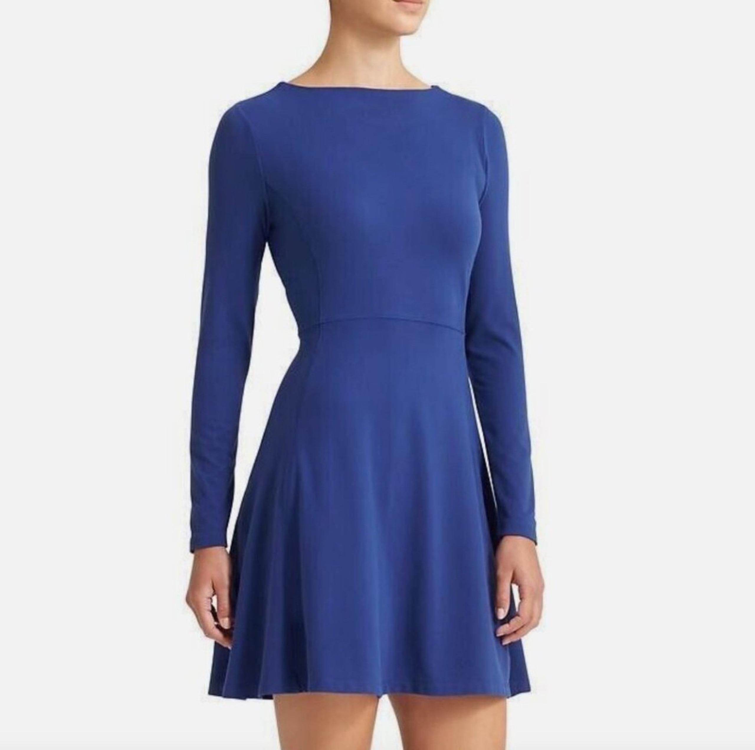 Athleta Elegant Blue Long Sleeve Above knee Dress