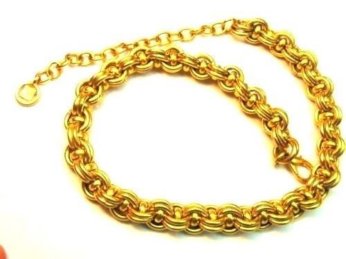 Givenchy Necklace Statement Heavy Gold Double Link Signed BeadRage