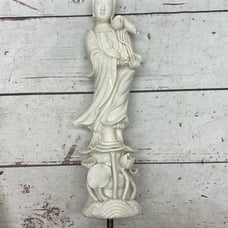 Vintage Chinese Blanc De Chine Porcelain Guanyin Kwanyin figurine From Lamp