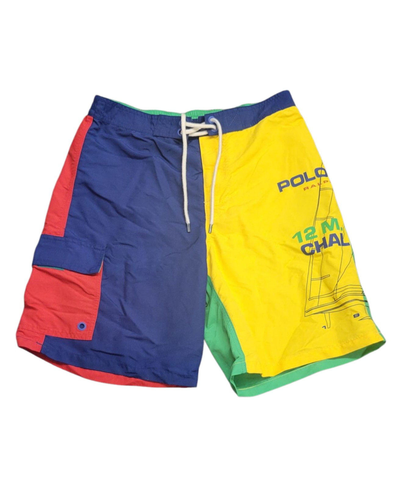 Polo Ralph Lauren Multi Colorblock Ocean Challenge Yacht Swim Trunks Size Small