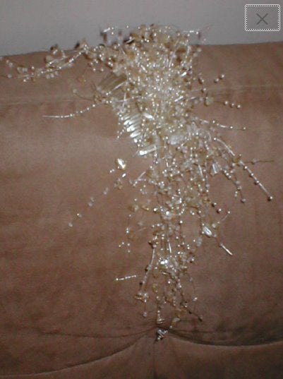 Haircomb Cascade of Ivory color Beads