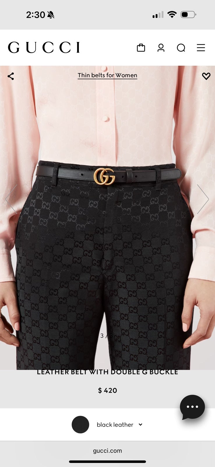 Gucci Leather Belt - Women