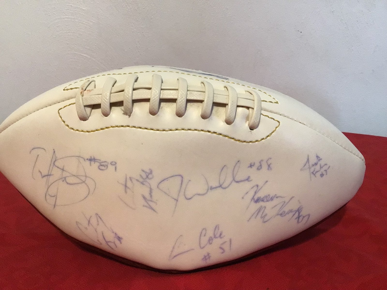 1990s Vintage Souvenir Penn State PSU NCAA Football Team Signed Ball Autographed
