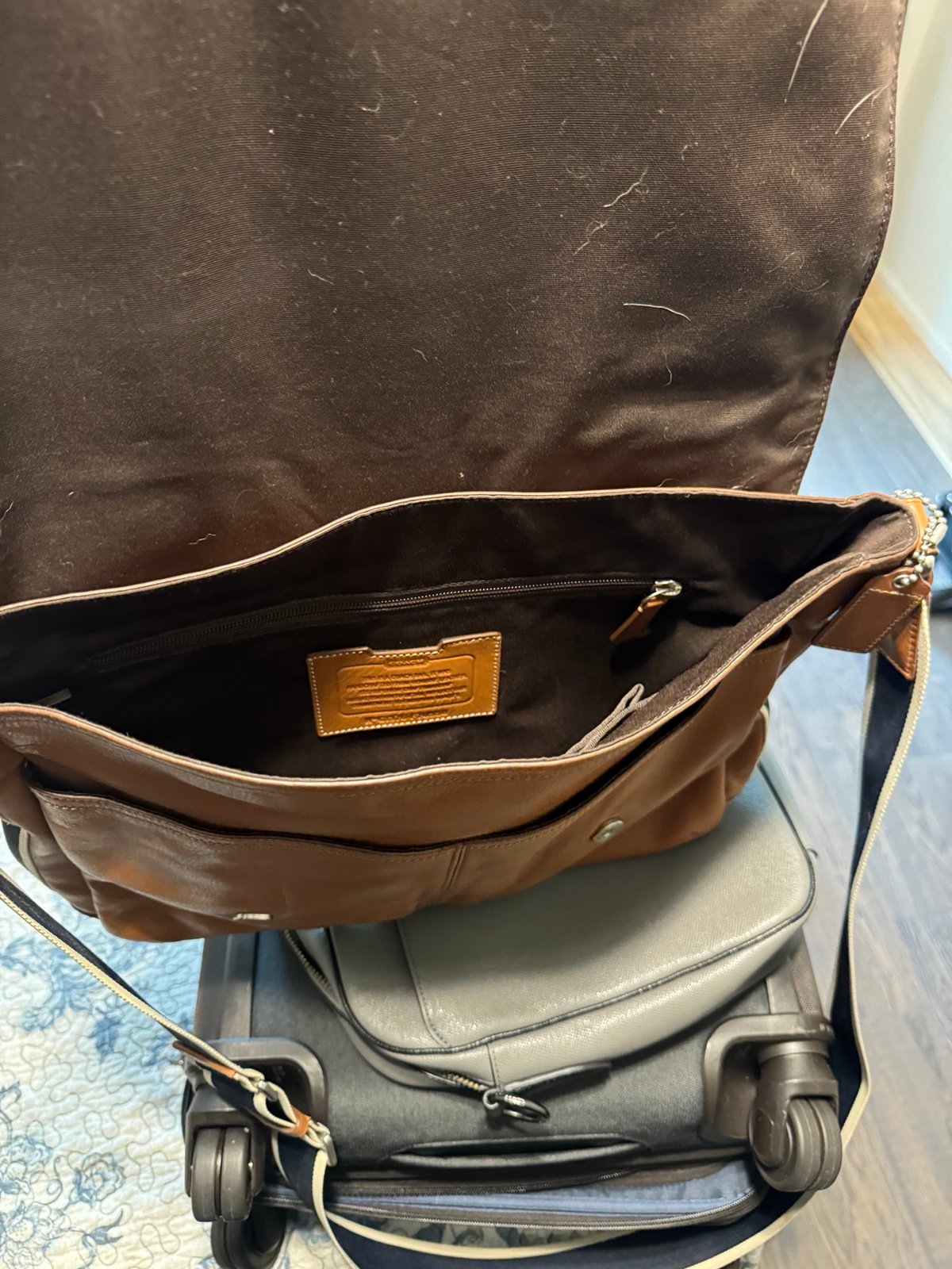 Coach leather messenger bag