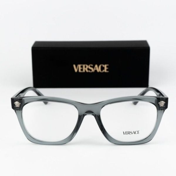 NEW Versace VE3363U 5496 Grey Transparent Square Unisex Eyeglasses VE 3363U