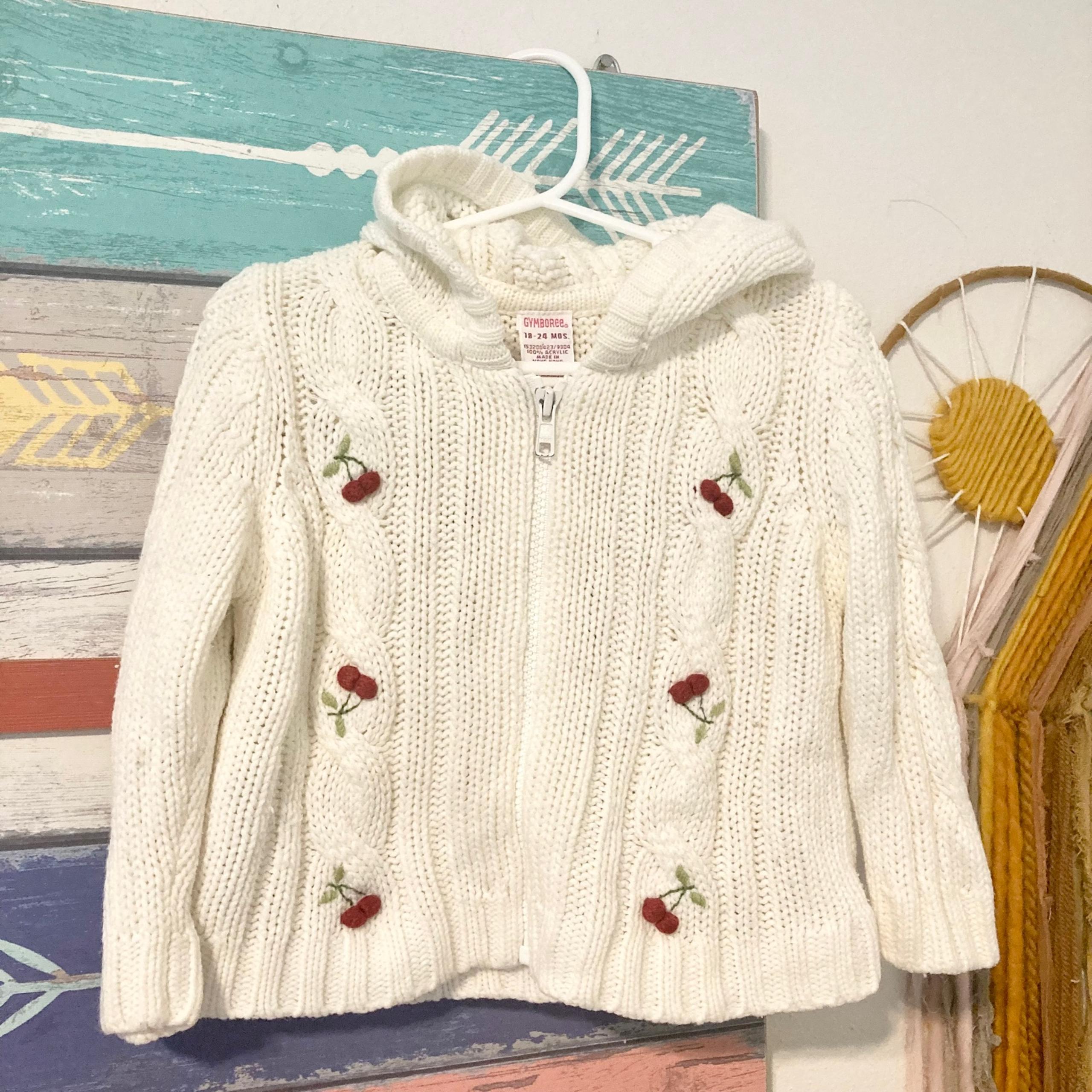 HTF Gymboree cherry hoodie cardigan