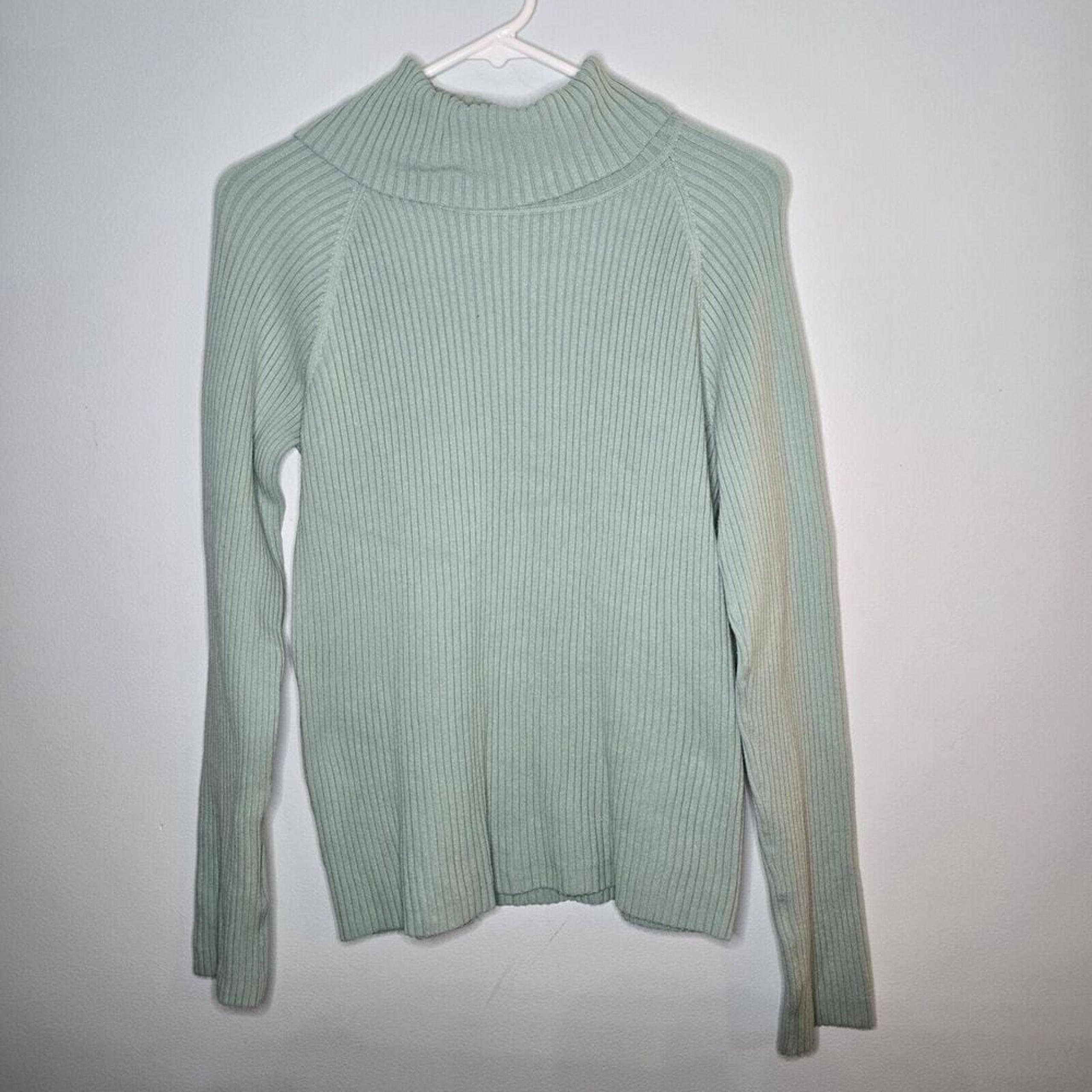 J. Crew Turtleneck Ribbed Soft Womens S Blue Mint Long Sleeve Pullover Shirt