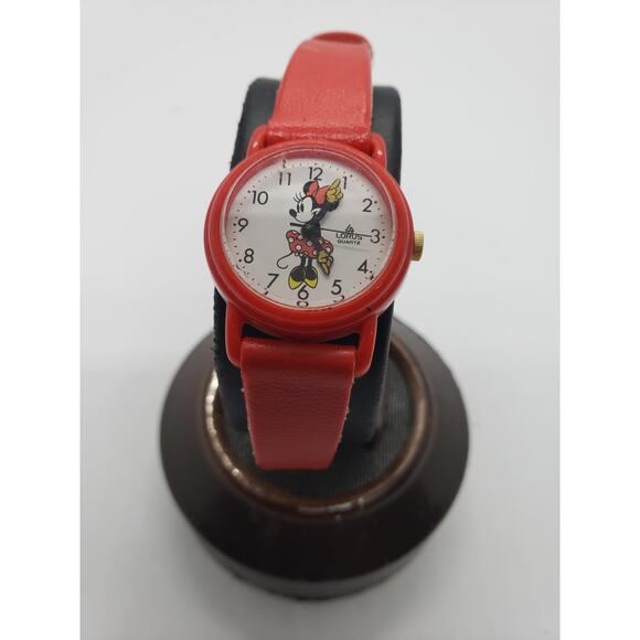 Vintage Minnie Mouse Pleather Band Watch