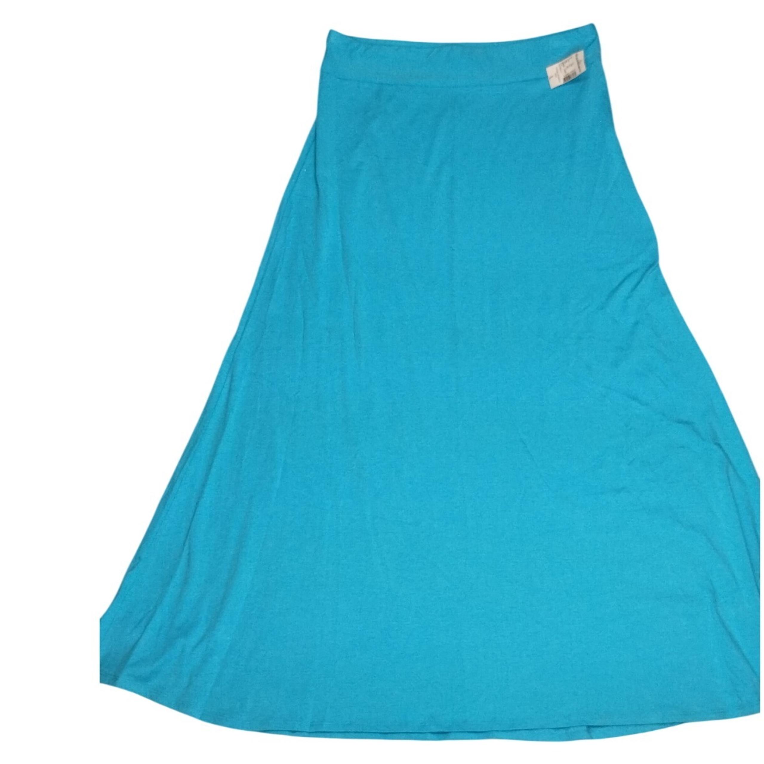 Dressbarn Maxi Skirt High Waist Knit Casual Comfy Blue Size L Boho