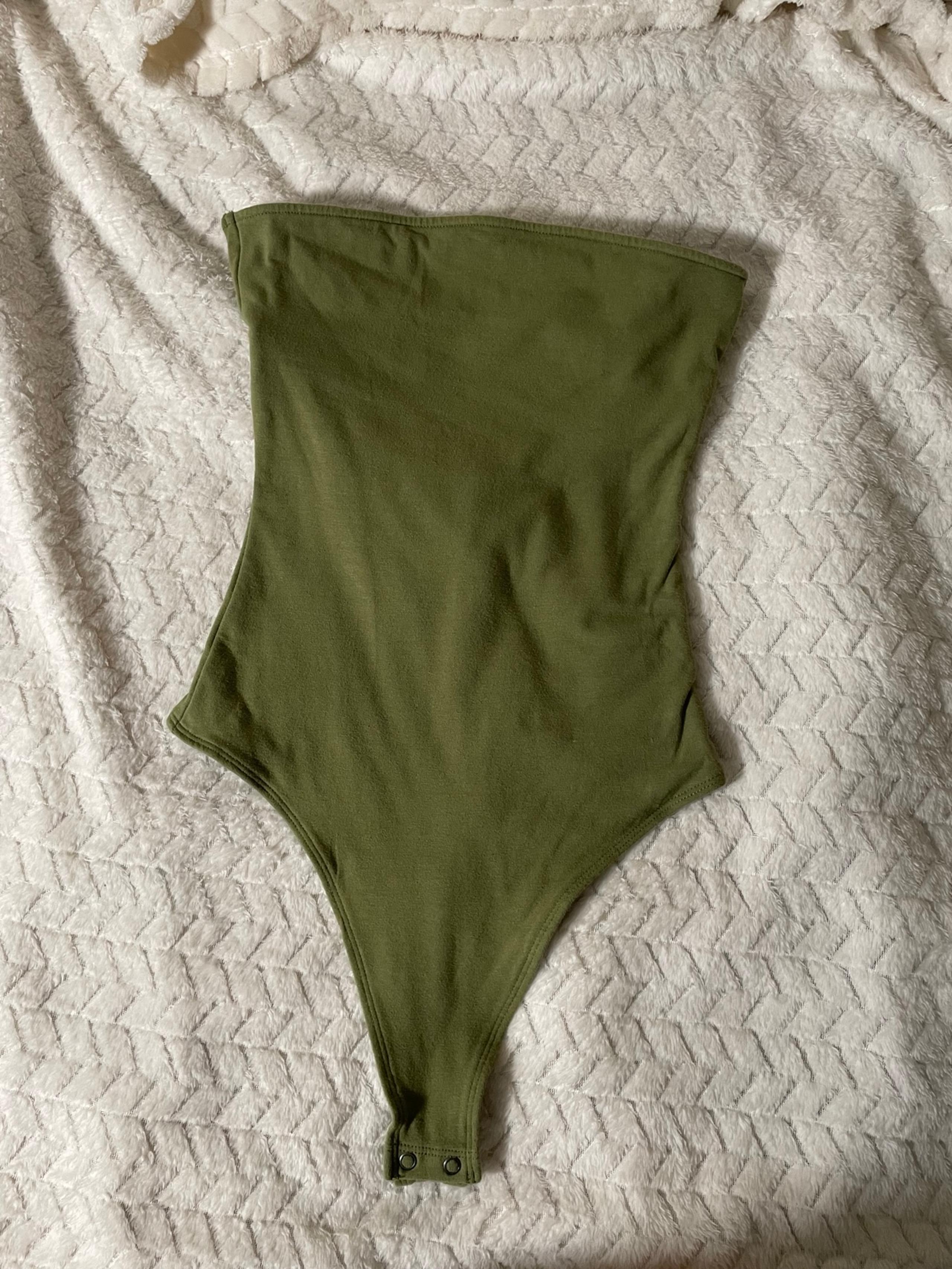 American Eagle Olive Green Twistback Bodysuit