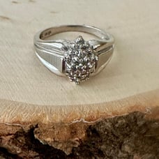 Diamond Cluster Ring in 10k White Gold