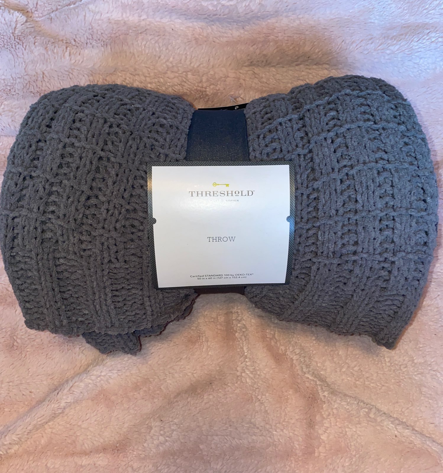 threshold chunky knit throw