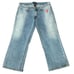 Vintage 90’s Y2K Playboy Capri Low Rise Flare Denim Jeans Embroidered Size 30