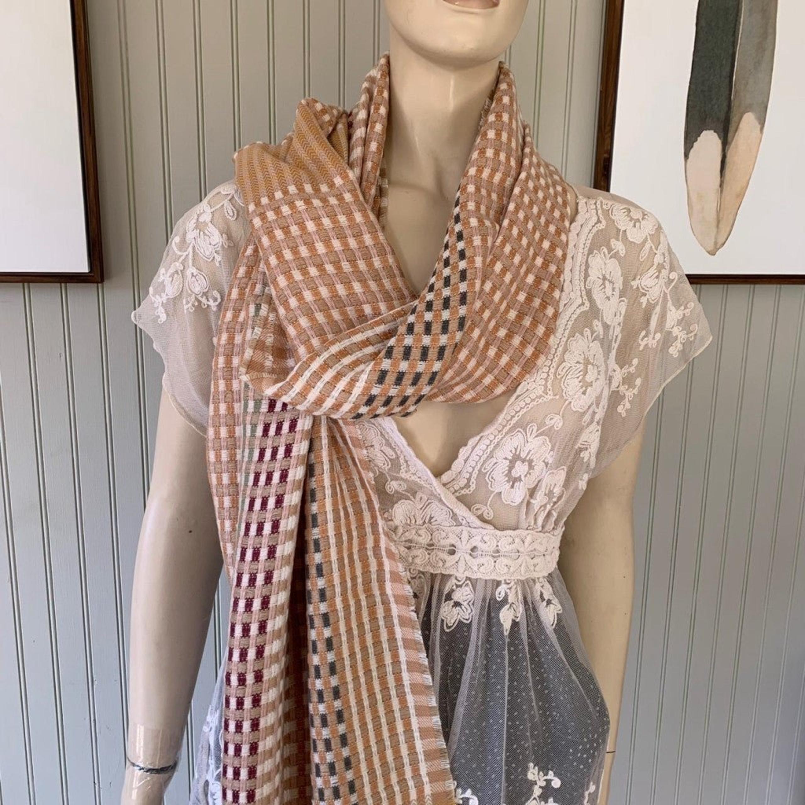 Vince Camuto Nwt Nuetral Colors Fringe Scarf