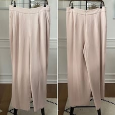BCBG MaxAzria High Rise Wide Leg Front Pleat Pants Beige 258 L
