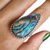 Natural Abalone Shell Ring S925 Sterling Silver Vintage SIZE 8 Bohemian