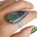 Natural Abalone Shell Ring S925 Sterling Silver Vintage SIZE 8 Bohemian
