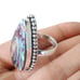 Natural Abalone Shell Ring S925 Sterling Silver Vintage SIZE 8 Bohemian