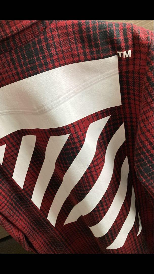 OFF-WHITE Plaid Flannel Shirt Red/Black
