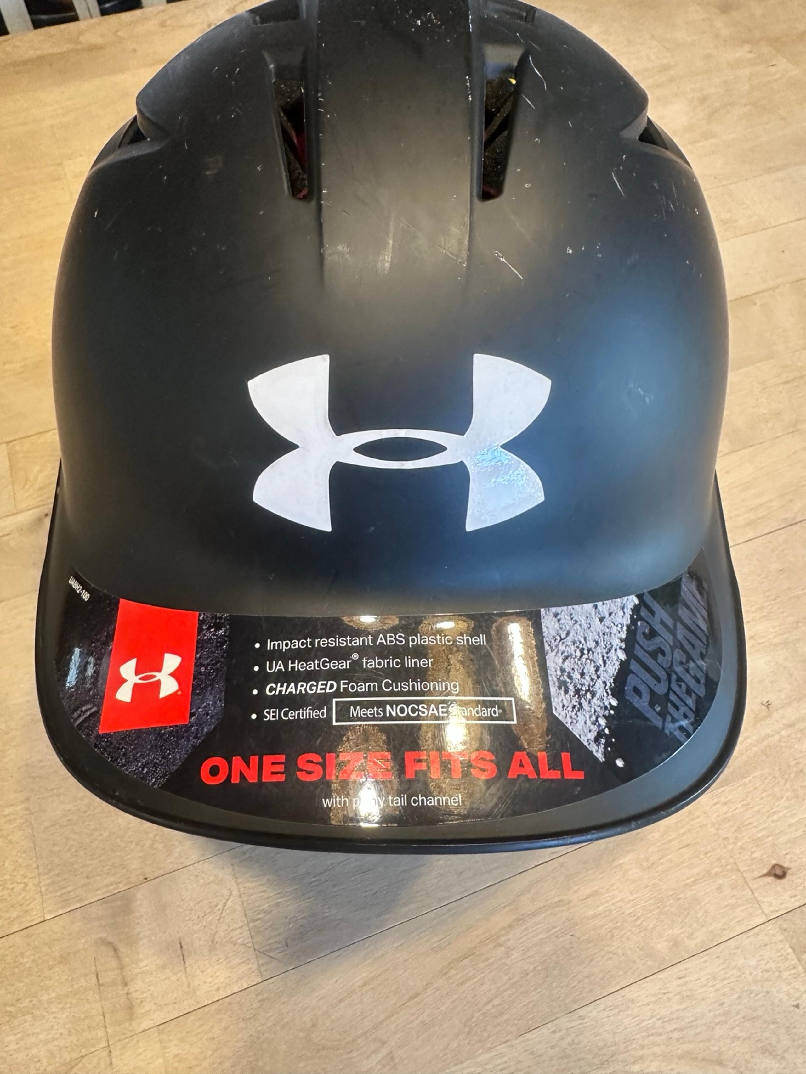 NWT Under Armour HeatGear UABH2-110 Batting Helmet Youth OSFA Black SEI Certifid