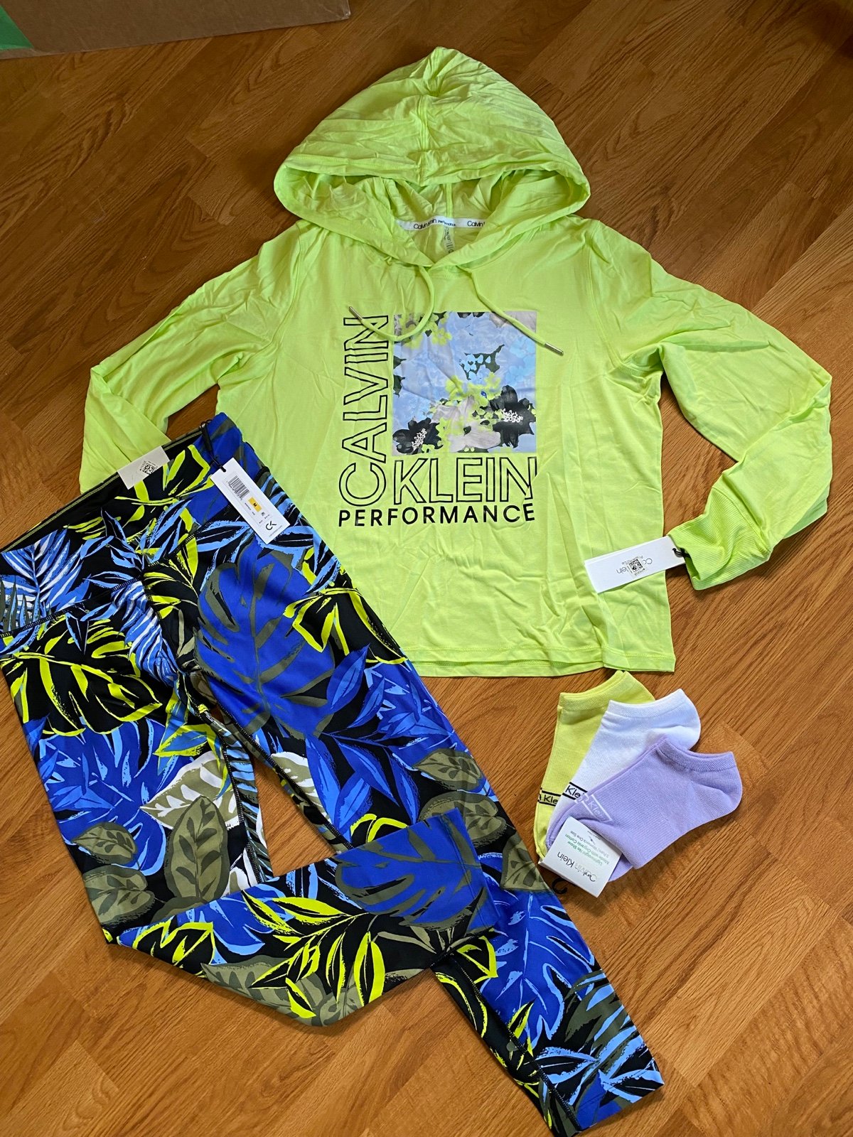 New women’s Calvin Klein sz S M hoodie, leggings, socks