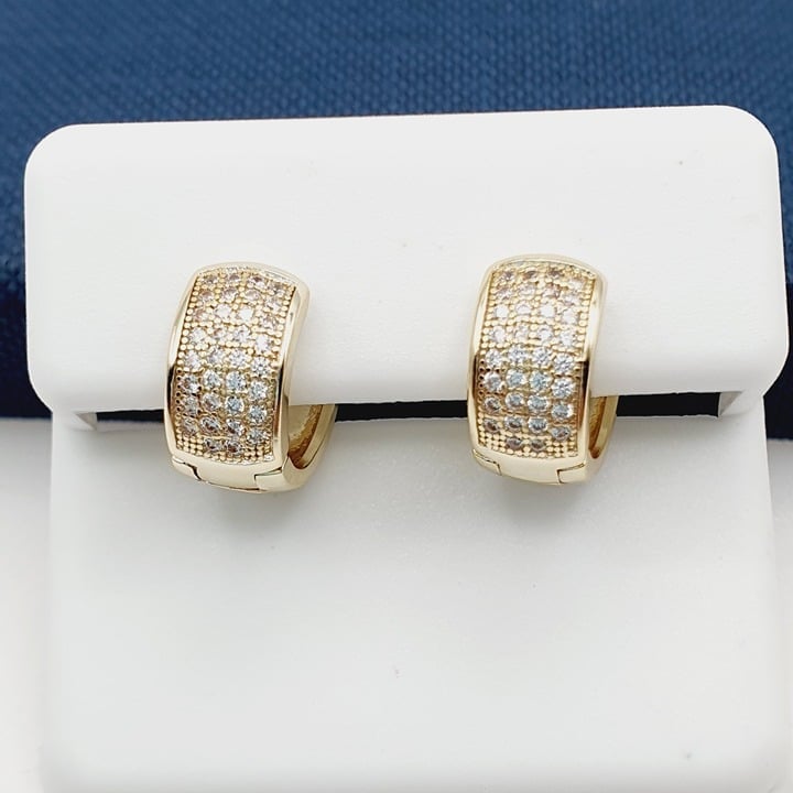 14K Gold Plated Cubic Zircon Earrings, INUS1BR136