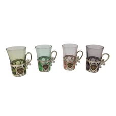 Vintage Set of 4 Colorful Shot Glasses- each about 2.5 tall