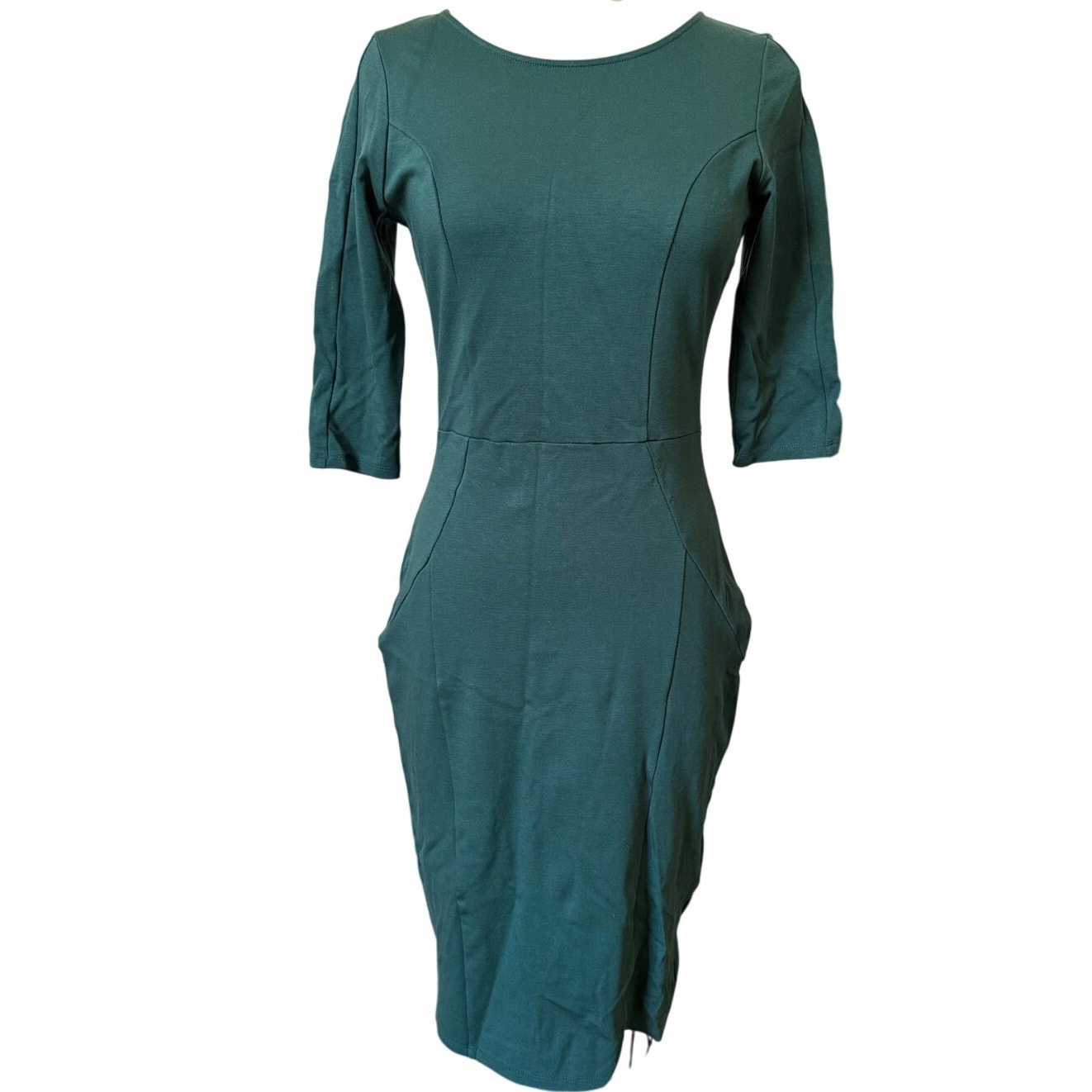 Unique Vintage Green Fitted Wiggle Dress Size Large