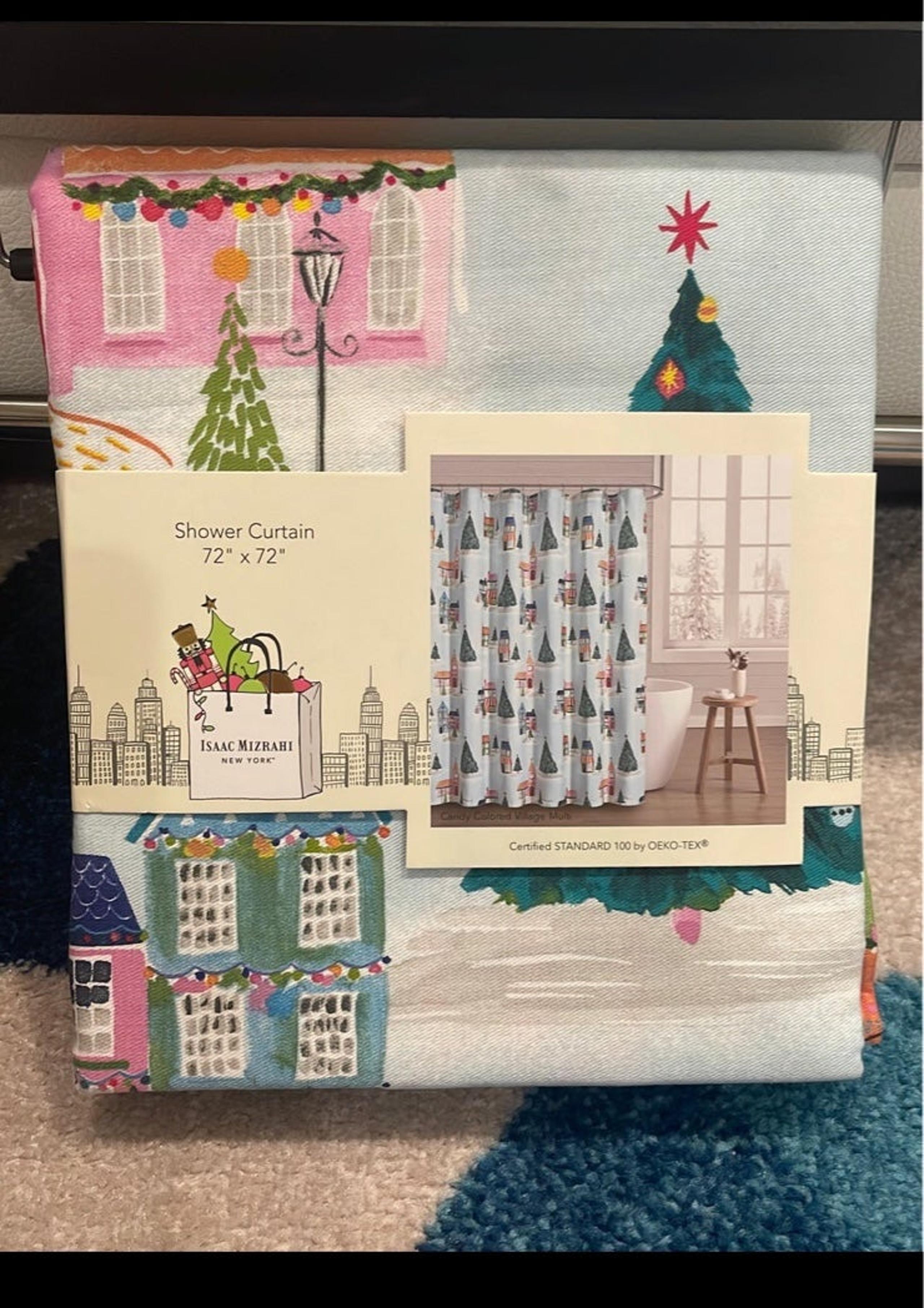 Pastel Pink/Blue Christmas Shower Curtain